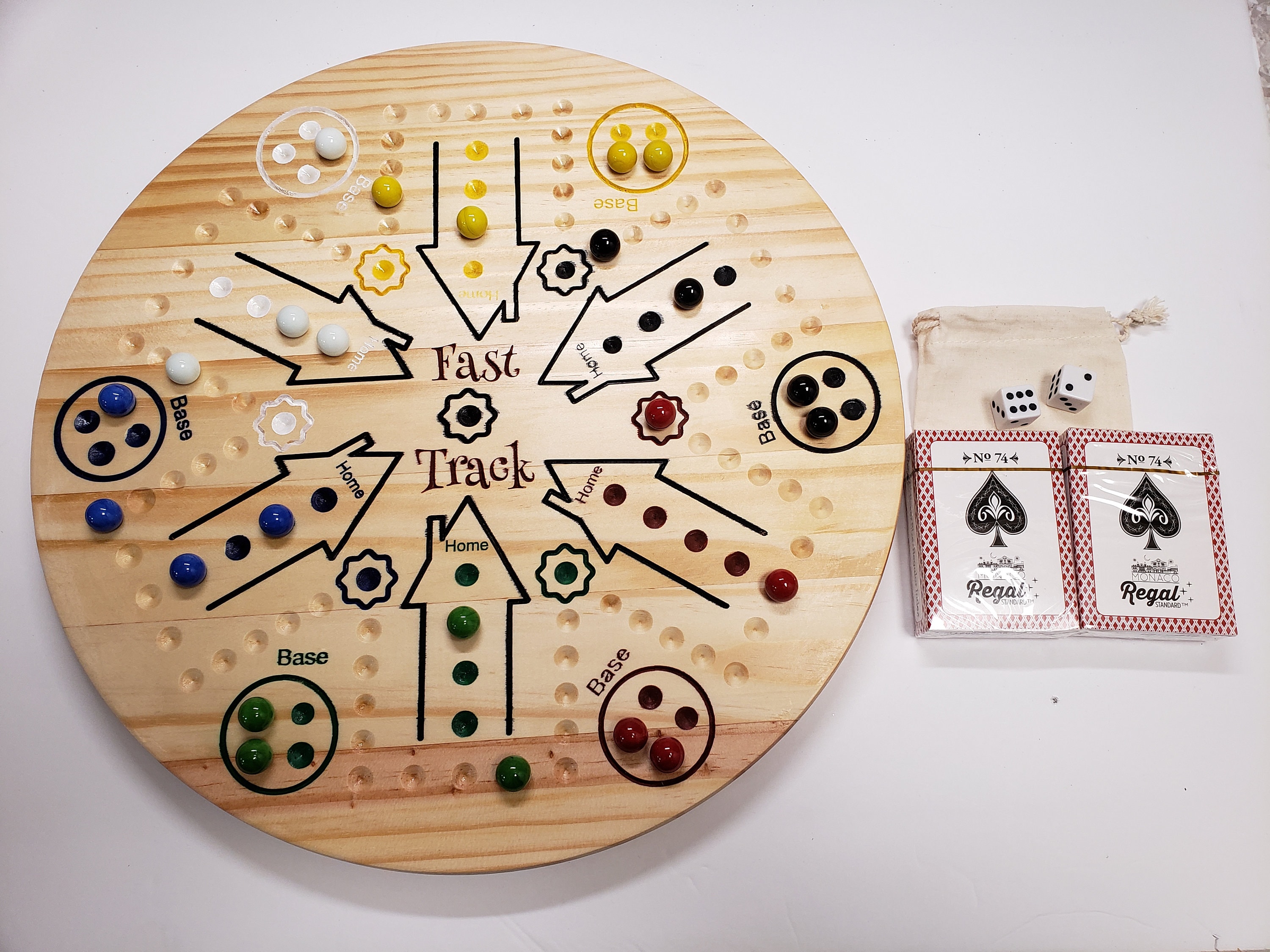 fast track game board, pine, 6 player - etsy