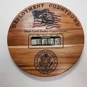 Military Deployment Countdown Timer: Army, Navy, Air Force, Marine, Coast Guard & Submarine Force.  Customizable