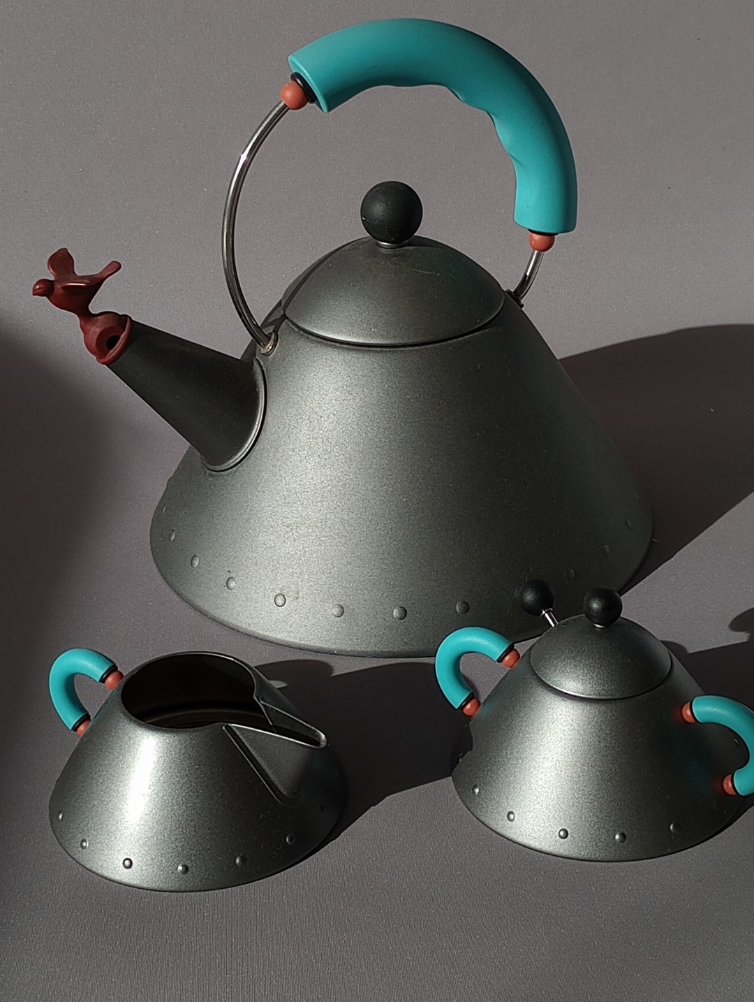 Alessi Whistling Kettle With Sugar and Milk Rare Version Etsy