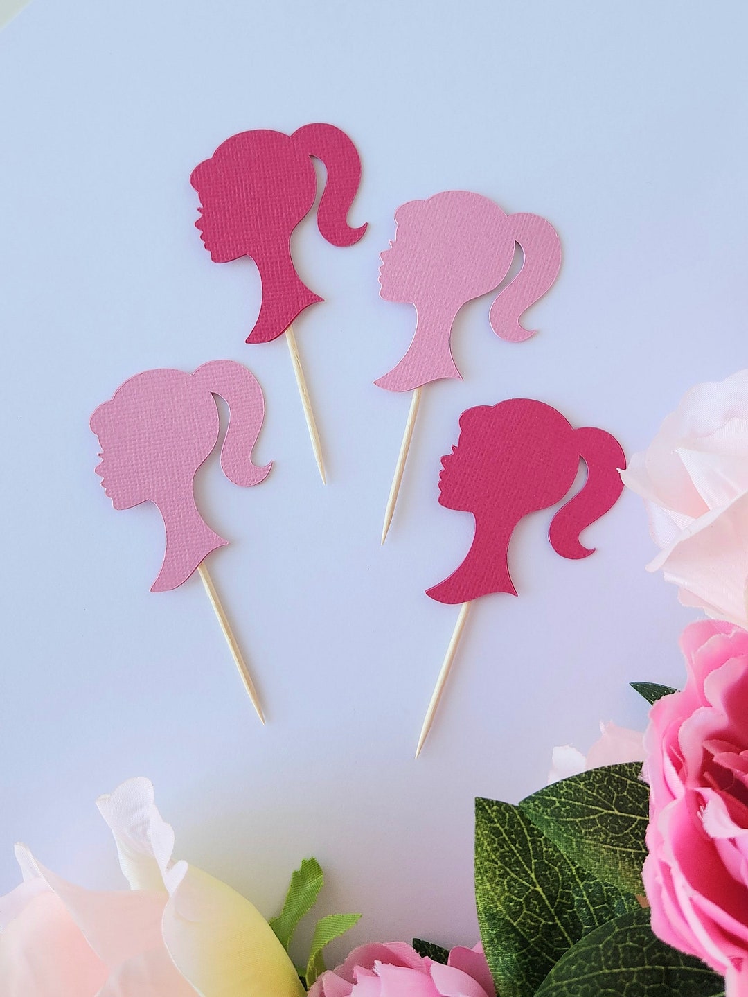 Pink Barbie Cupcake Toppers Barbie Party Barbie Inspired Etsy Australia