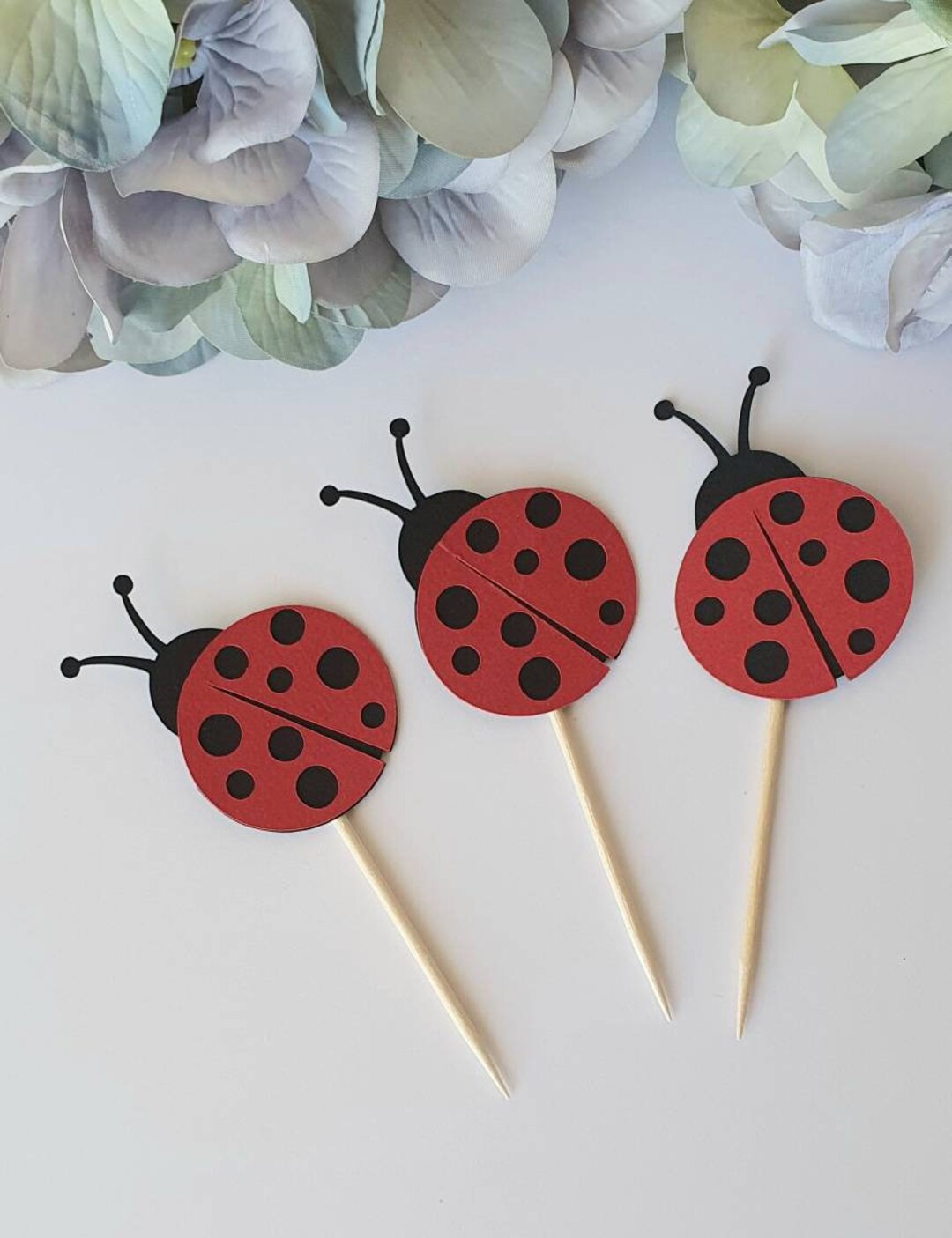 Ladybug Cupcake Toppers, Ladybird Cupcake Toppers, Ladybird Birthday, Ladybird Party, Ladybug ...