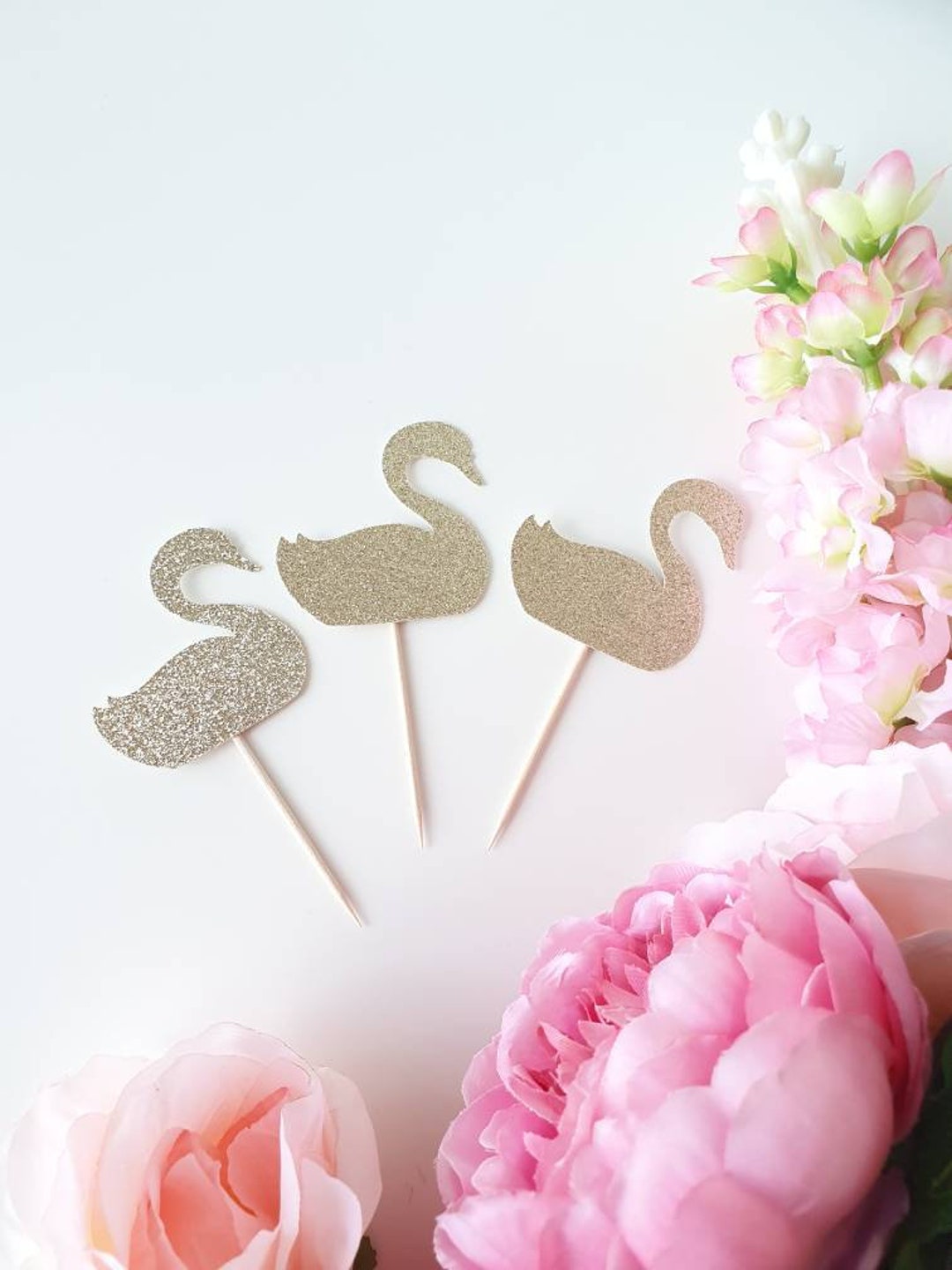 Swan Cupcake Toppers Swan Princess Cupcake Toppers Swan Food Picks