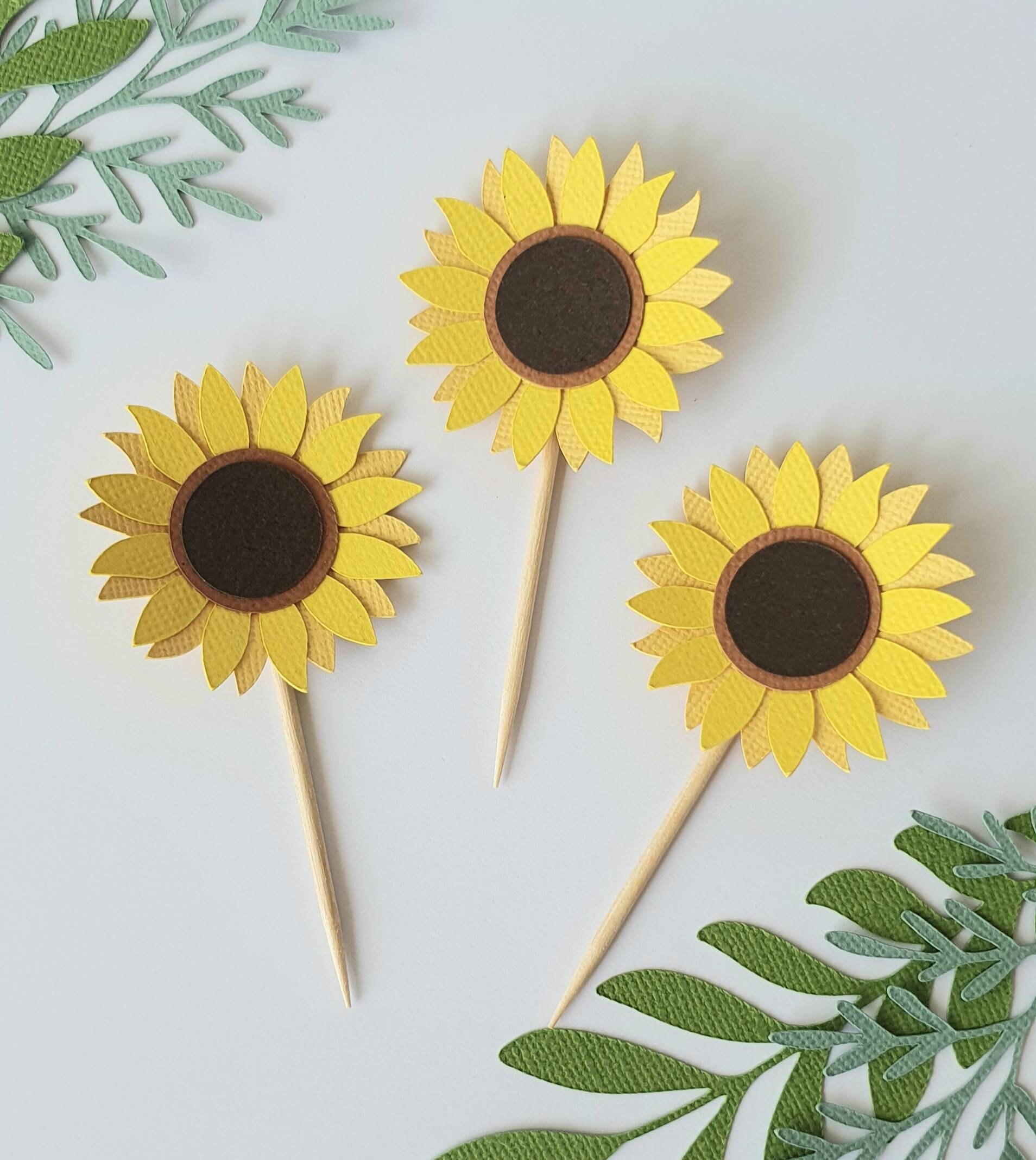 Sunflower Cupcake Toppers Sunflower Decorations Sunflower Etsy Australia