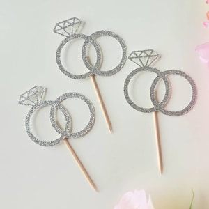 Ring Cupcake Toppers, Hens Party Cup Cake Toppers, High Tea, Bride to Be Decorations, Bride Cupcake Topper, Engagement Party