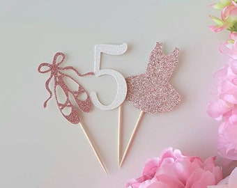 Ballerina Party Cupcake Toppers, Ballerina Cupcake Toppers | Pink Ballerinas Cake Toppers