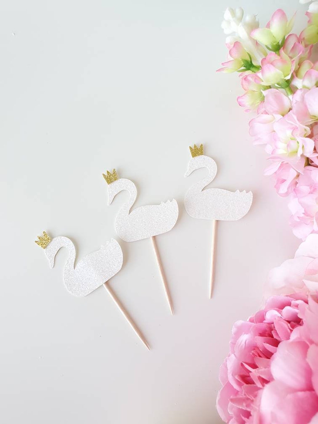 White Swan Princess Cupcake Toppers Swan Princess Cupcake Etsy Australia