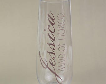 Custom Champagne Flutes – Personalized 9 oz Plastic Flutes, Set of 7