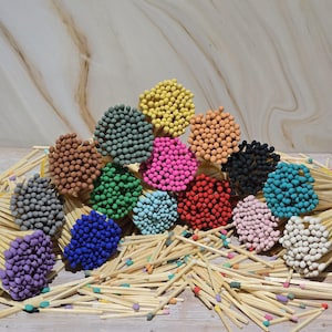 3-Inch (100) Colored Matchsticks in Ziplock Bag | Match Striker Included | Long Matches for Candles, Home Decor, and Bulk Refills
