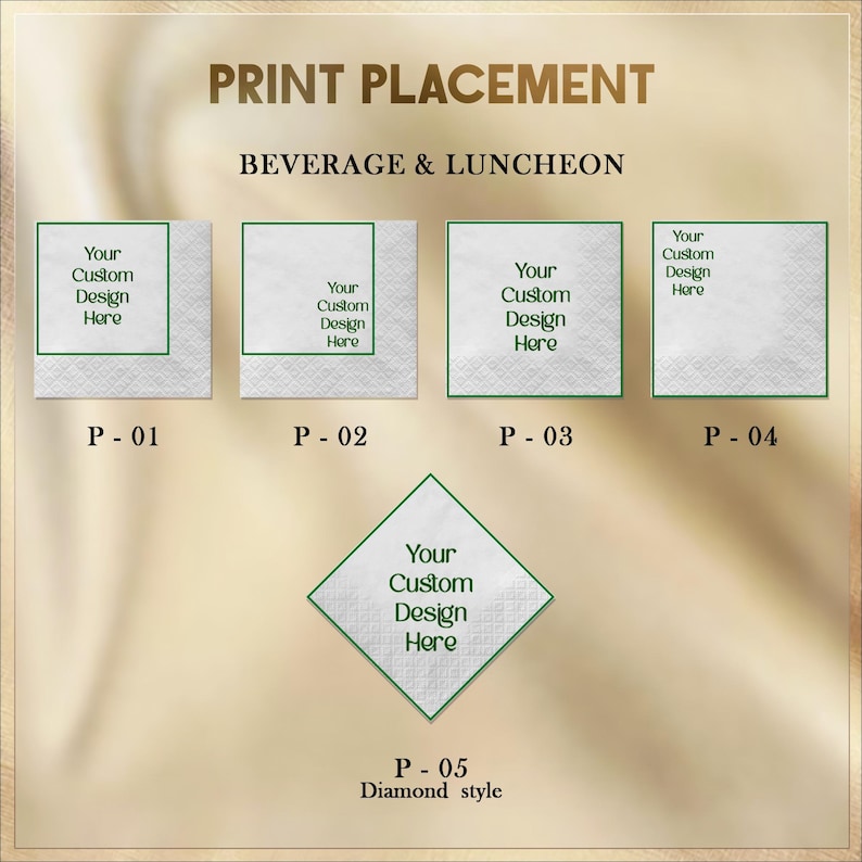 Custom Napkins Personalized Full Color Cocktail Luncheon 3 Ply Wedding ...