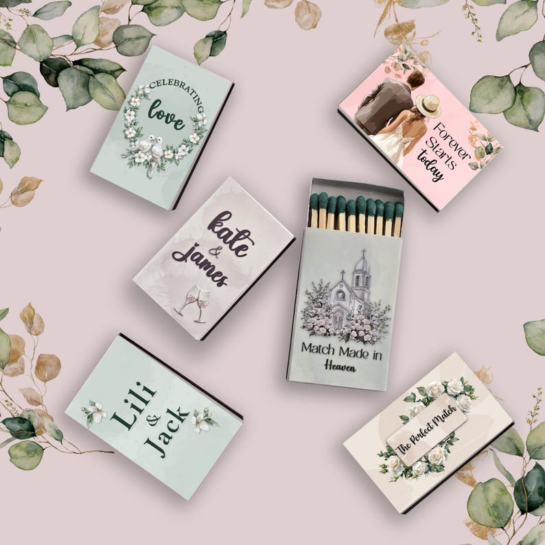 Personalized Wedding Matchboxes: Custom Celebration Favors - Set of 50 ...