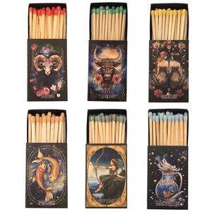 Zodiac Matchbox Set: Personalized Astrology Gift With Colorful Matches ...