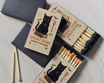 Custom Halloween Matchbox Favors: Spooky Party Decorations, Witchy Coven Design