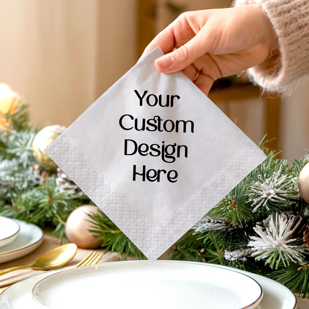 Custom Napkins Personalized Full Color Cocktail Luncheon 3 Ply Any ...