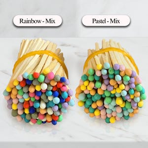 Pastel & Rainbow Matchsticks: Decorative Safety Matches with Striker