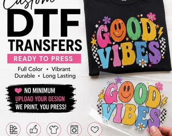 Custom DTF Transfers | Upload Your Design, Full Color Prints