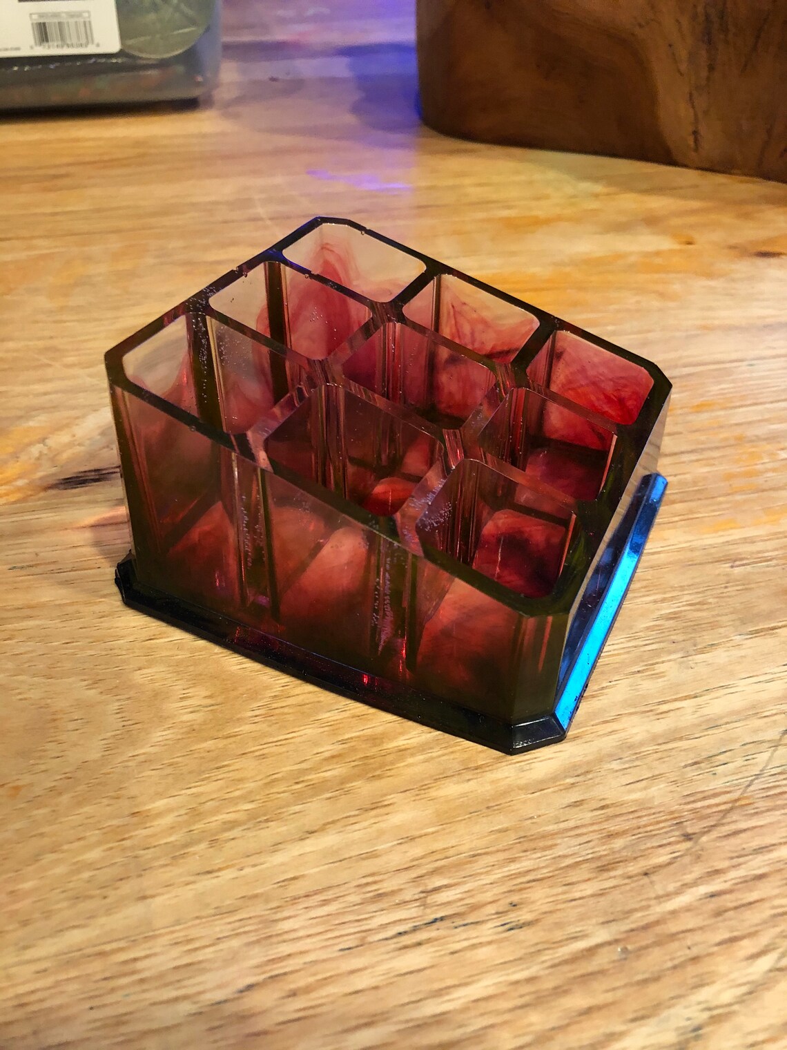 Makeup/knickknack holder Pink and purple inked Etsy