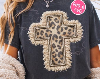 Leopard Print Cross PNG, Trendy Christian Shirt Design File, Popular Girly Sublimation Tshirt Png, Preppy Cheetah Digital Download Rag Quilt