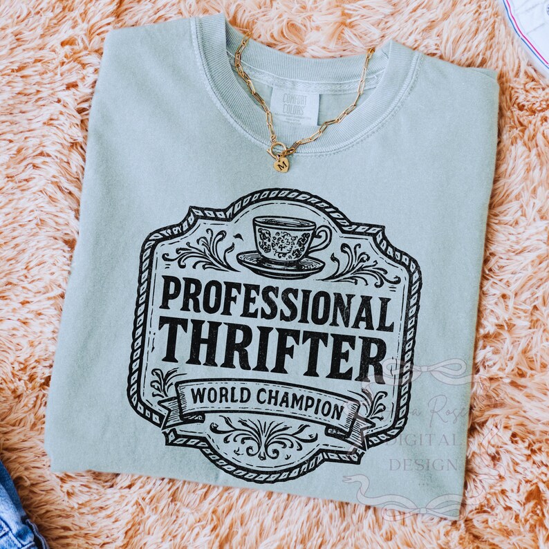 Vintage Thrifted PNG SVG, I'd Rather Be Thrifting Funny Western Png, Trendy Quote Sublimation Design, Distressed Country PNG, Southern Svg image 7