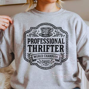 Vintage Thrifted PNG SVG, I'd Rather Be Thrifting Funny Western Png, Trendy Quote Sublimation Design, Distressed Country PNG, Southern Svg image 4