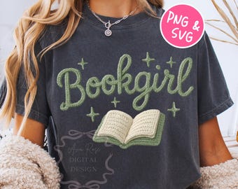 Faux Yarn Book Lover PNG, Book Sublimation, Embroidery Bookish Png, Knit Reading PNG, Girly Reader Png, Book Club Graphic, Digital Download