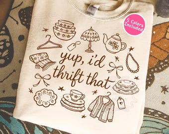 Funny Vintage Thrifting PNG SVG, Retro Style Grandma Core Graphic, Trendy Granny Quote Shirt Png Design, Sublimation Tshirt Png Digital File