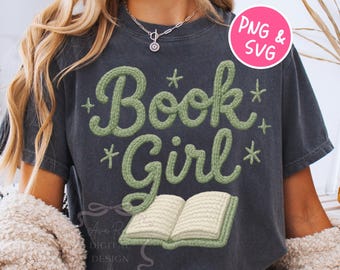 Faux Yarn Book Lover PNG, Book Sublimation, Knitted Bookish Png File, Knit Reading PNG, Girly Reader Png, Book Club Graphic, Digital Design