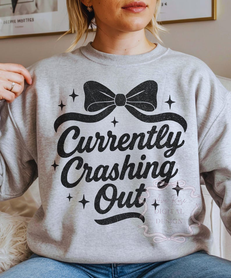 Crashing Out Girly Retro Funny Quote PNG, Sassy Sarcastic Shirt Design, Adult Humor Png, Preppy Bow Shirt Png, Vintage Trendy Quote Sublimation, Mental Health Quote Png, Trending Womens Sublimation, Mentally Spicy
