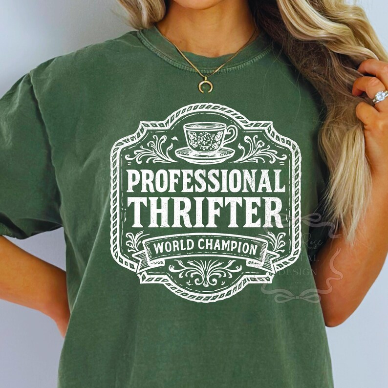 Vintage Thrifted PNG SVG, I'd Rather Be Thrifting Funny Western Png, Trendy Quote Sublimation Design, Distressed Country PNG, Southern Svg image 2
