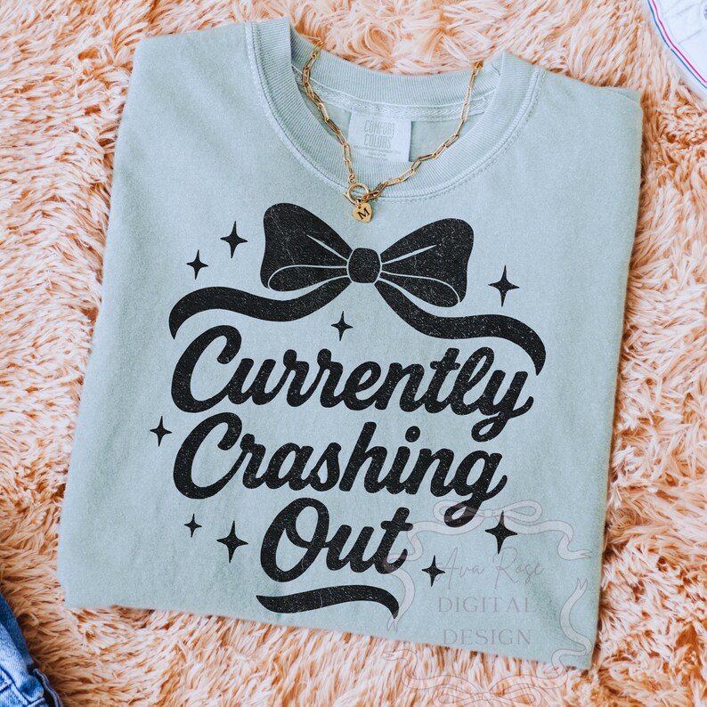 Crashing Out Girly Retro Funny Quote PNG, Sassy Sarcastic Shirt Design, Adult Humor Png, Preppy Bow Shirt Png, Vintage Trendy Quote Sublimation, Mental Health Quote Png, Trending Womens Sublimation, Mentally Spicy
