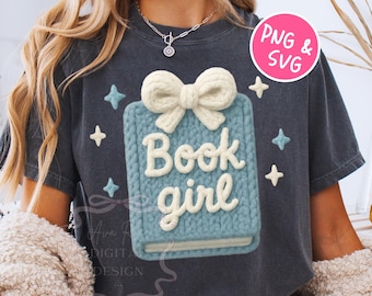Faux Yarn Book Lover PNG, Book Sublimation, Cute Bookish Quote SVG, Knit Reading PNG, Girly Reader Png, Book Club Graphic, Digital Download