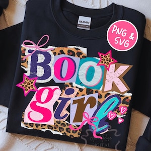 Preppy bok PNG, trendig boklig PNG, sublimeringsdesign för tjejbokälskare, populär läsning PNG, trendig bokmal SVG, läsartröja DTF-fil