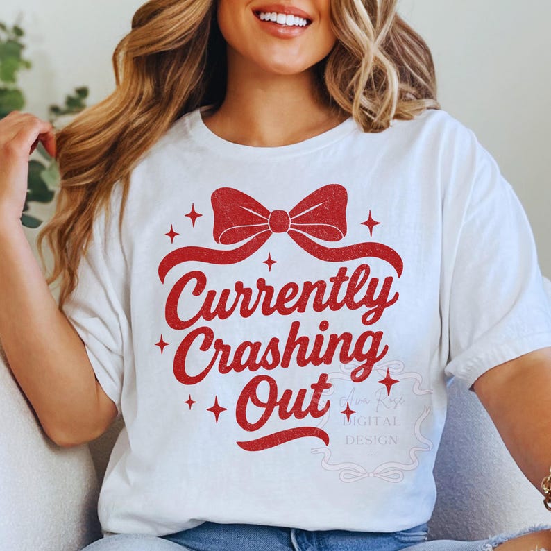 Crashing Out Girly Retro Funny Quote PNG, Sassy Sarcastic Shirt Design, Adult Humor Png, Preppy Bow Shirt Png, Vintage Trendy Quote Sublimation, Mental Health Quote Png, Trending Womens Sublimation, Mentally Spicy