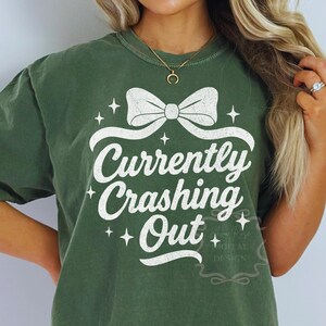 Crashing Out Girly Retro Funny Quote PNG, Sassy Sarcastic Shirt Design, Adult Humor Png, Preppy Bow Shirt Png, Vintage Trendy Quote Sublimation, Mental Health Quote Png, Trending Womens Sublimation, Mentally Spicy