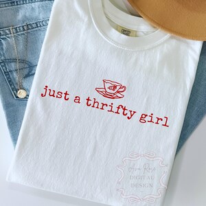 Grappig Thrifting Shirt PNG SVG, Vintage Thrift Png, Trendy Quote Design, Minimal Esthetic Png, Girly Retro Shirt Png Sublimatie Design DTF afbeelding 4