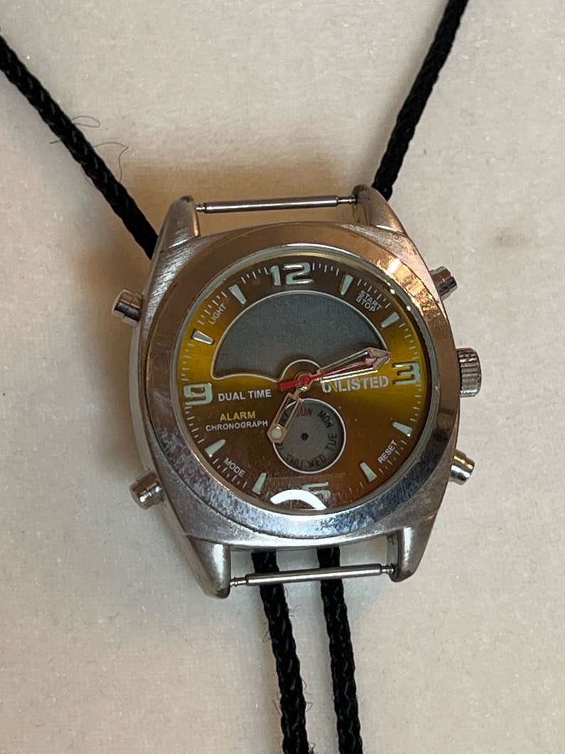 Watch Face Bolo Tie With Brown/silver Detailing Handmade - Etsy