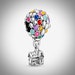 Disney Up House & Balloons Charm, 100% 925 Sterling Silver, Enamel Processing, Charm For Bracelet, Disney Charm 