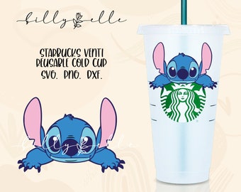 Starbucks Venti Stitch - Digital Download SVG Files For Cricut - Silhouette -Lilo & Stitch - Starbucks Cup