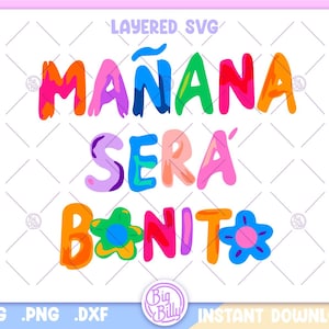 Mañana Será Bonito SVG - Citaat lied - Karol G PNG - gelaagd bestand