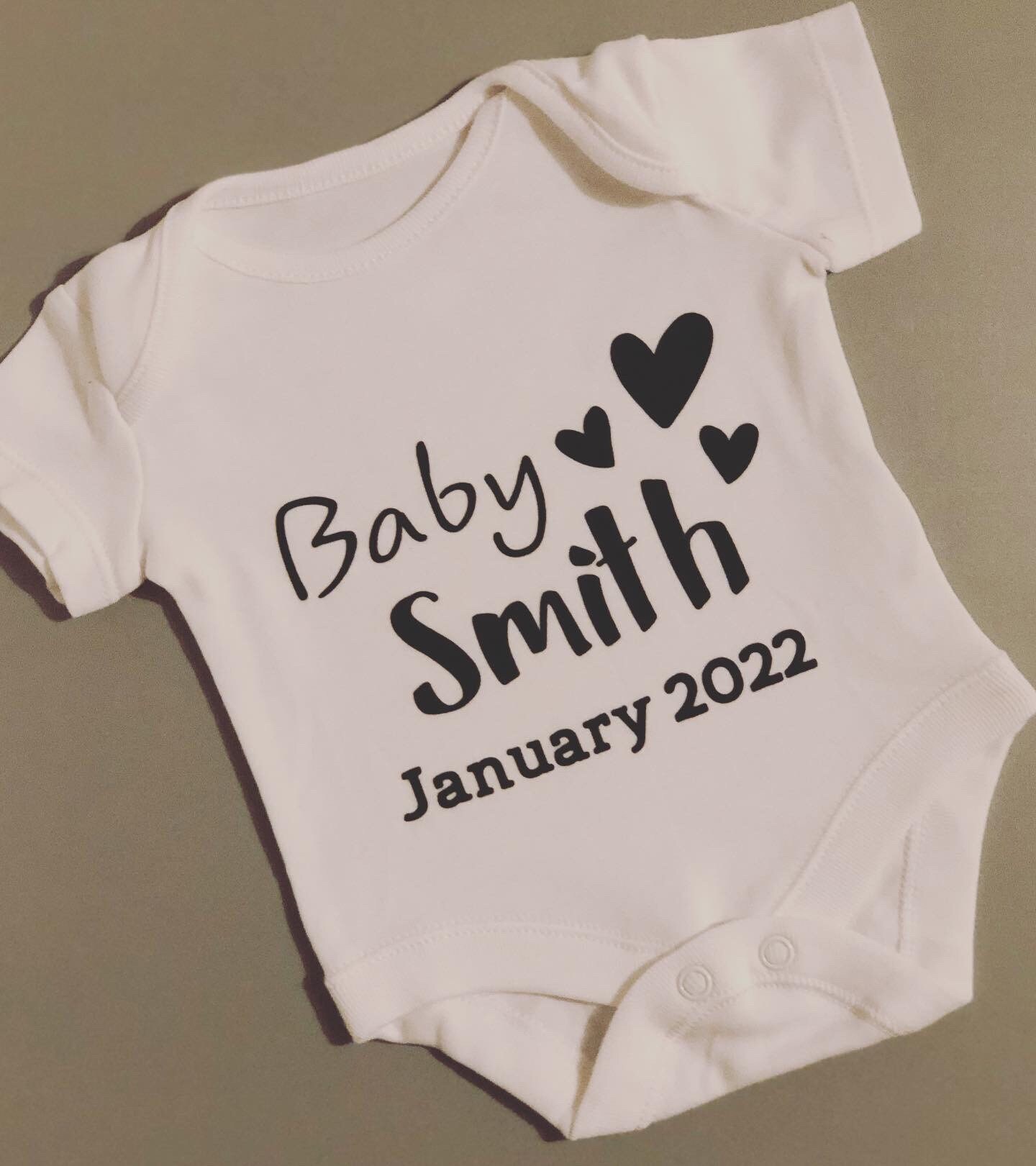Baby Announcement Vest. 2021. 2022. Baby Name Surname Reveal. Etsy