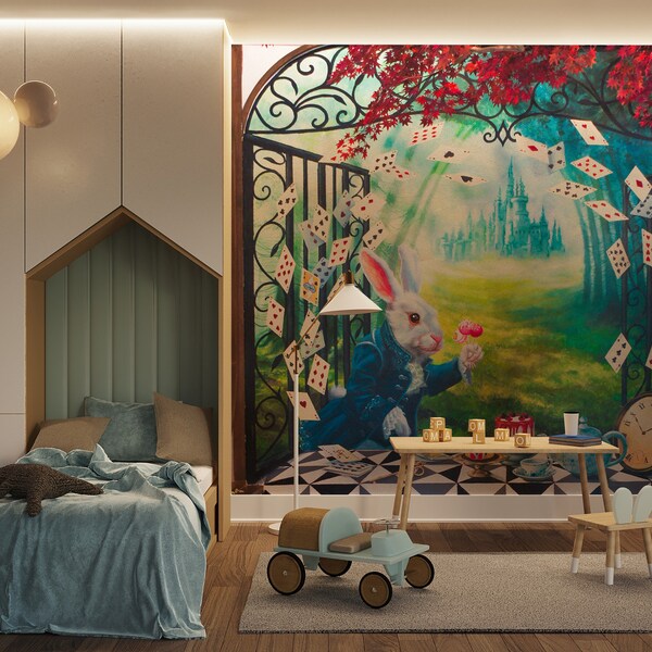 Alice in Wonderland Mural - Etsy
