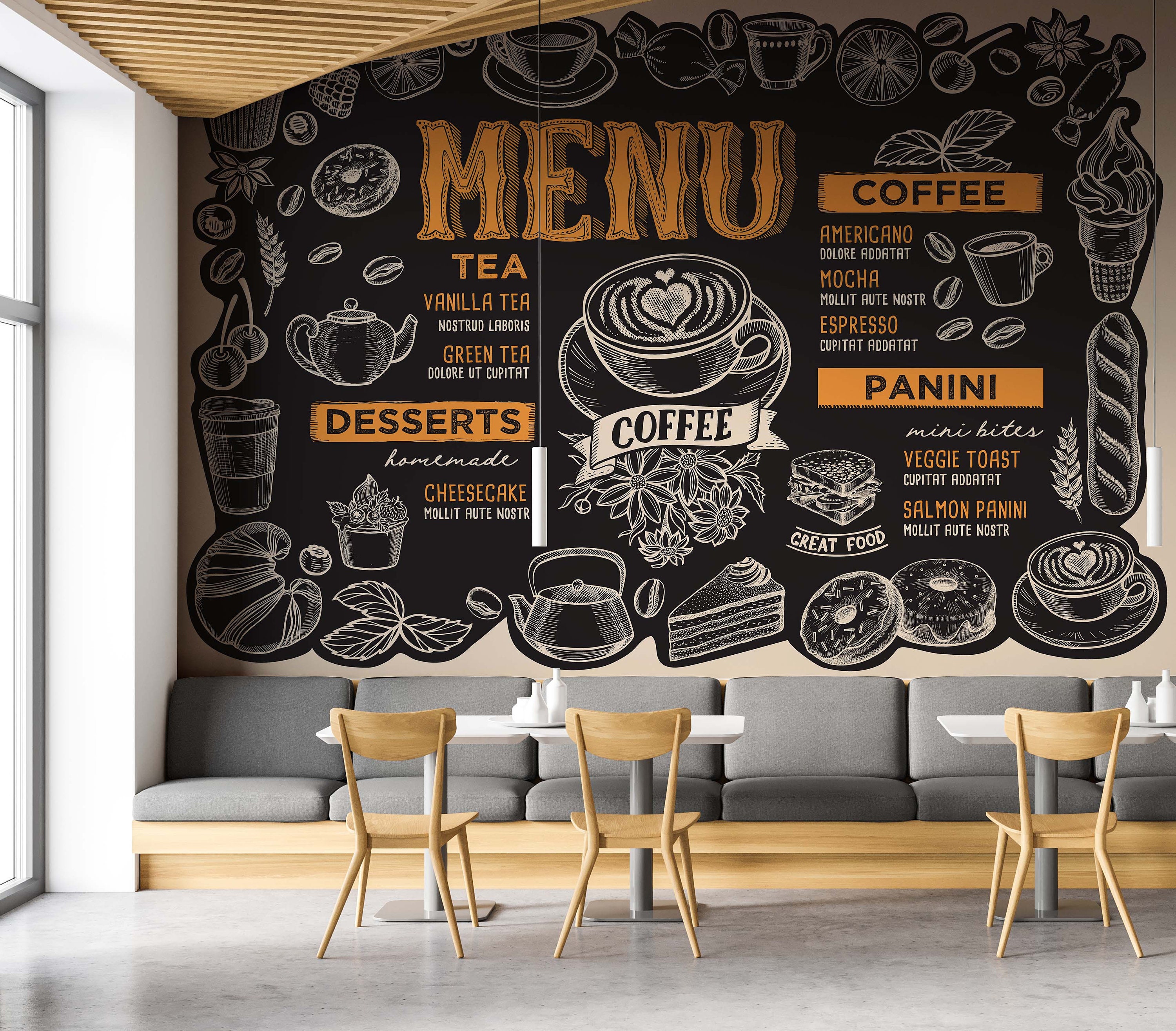 Cafe Menu Wall Mural Etsy UK