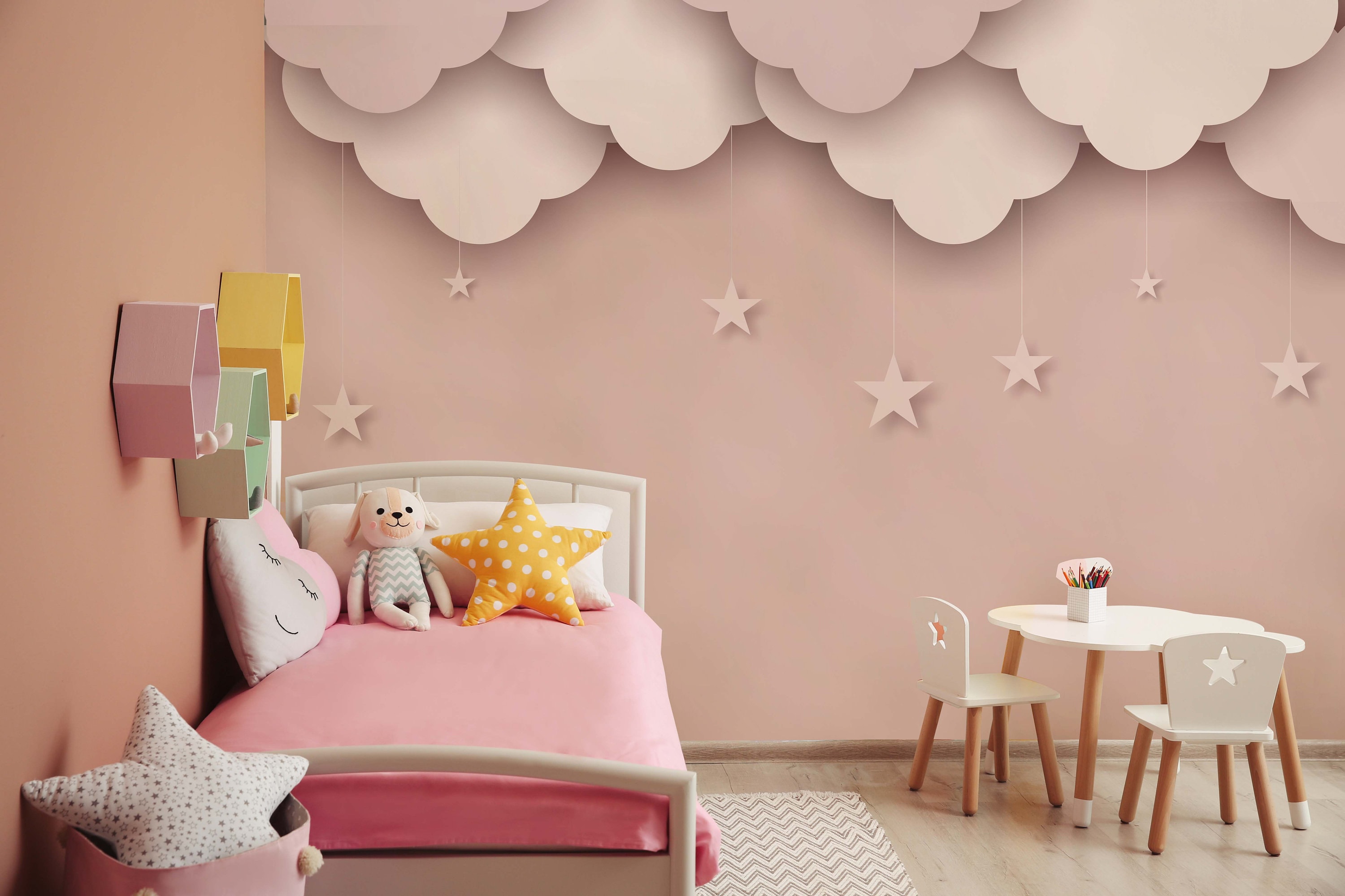 Girl's Nursery Room Design with Self-Adhesive Wallpaper – CostaCover