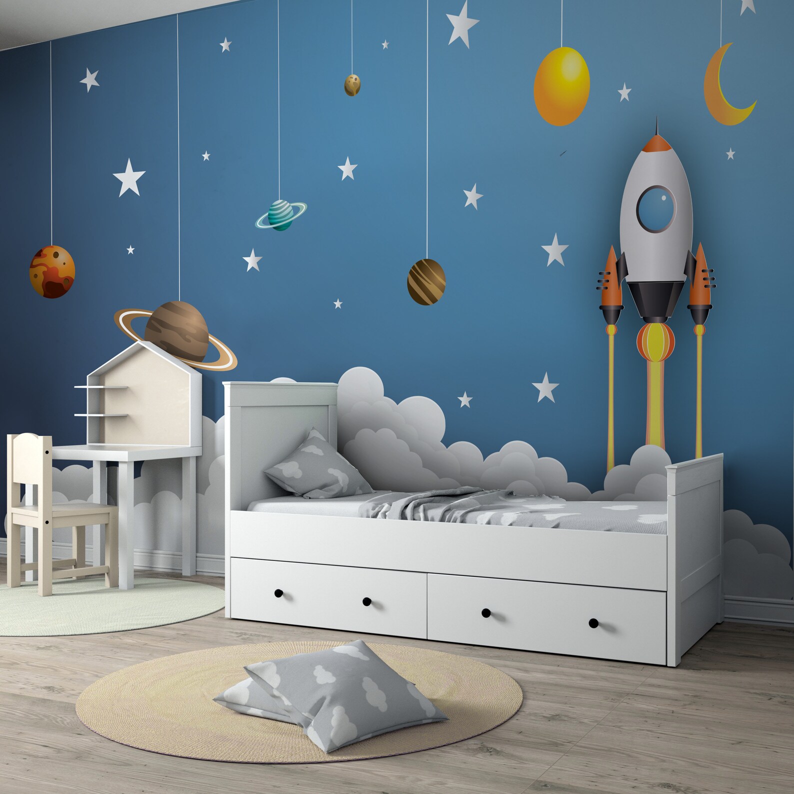 Kids Space Wallpaper Space Wallpaper Astronaut Wallpaper - Etsy