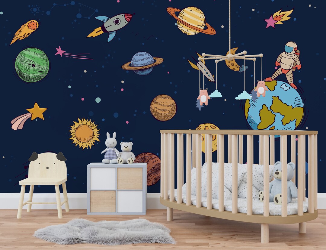 Kids Space Wallpaper Space Wallpaper Astronaut Wallpaper - Etsy