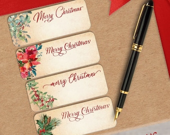 Christmas Gift Tag Stickers | 60 Gift Stickers | Gift Label | Write In Gift Tags | Blank Gift Tags | Holiday Gift Tags