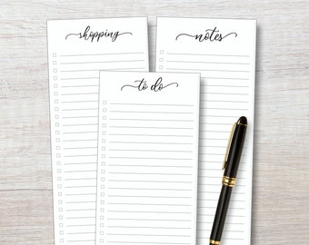 Minimalist To Do List Notepads | Pack of 3 | Handheld Grocery List Pad | Shopping List Notepad | Daily To Do List Tablet | PaperlyWolf