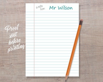 Custom Teacher Notepad | | A Note From Teacher Notepad | Personalized Gift | School Notepad | From the Desk Tablet | Teacher Gift