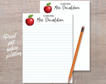Personalized Teacher Notepad | Custom Teacher Notepad | Teacher Gift | School Notepad | Note From Teacher Tablet | Notepad Gift | Stationery