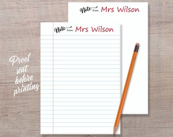 Personalized Teacher Notepad | Custom Teacher Notepad | Teacher Gift | School Notepad | Note From Teacher Tablet | Notepad Gift | Stationery