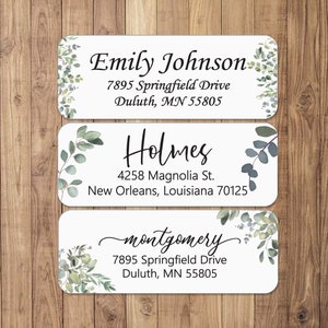 Eucalyptus Return Address Labels White Matte | 24 Eucalyptus Address Sticker | Greenery Custom Address | Personalized Address Labels